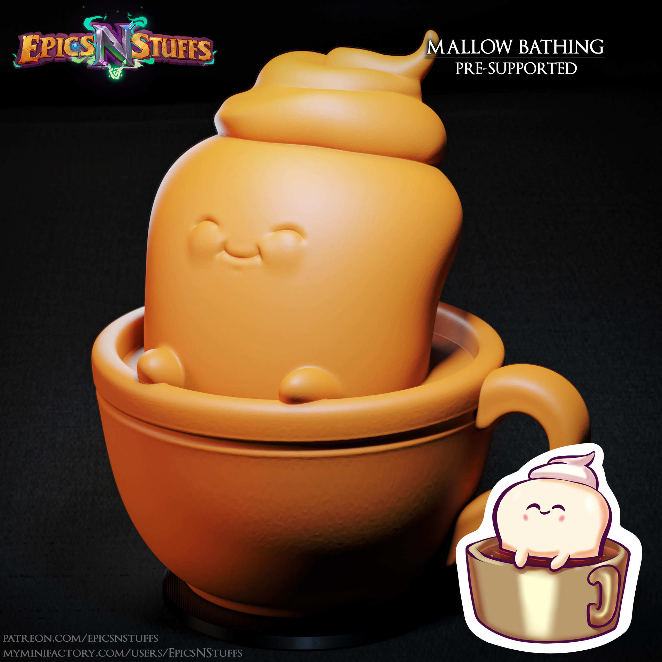 Mallow Bath Miniature, Pre-Supported